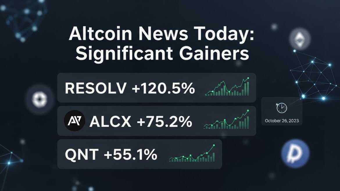 Altcoin News Today Significant Gainers RESOLV, ALCX, QNT