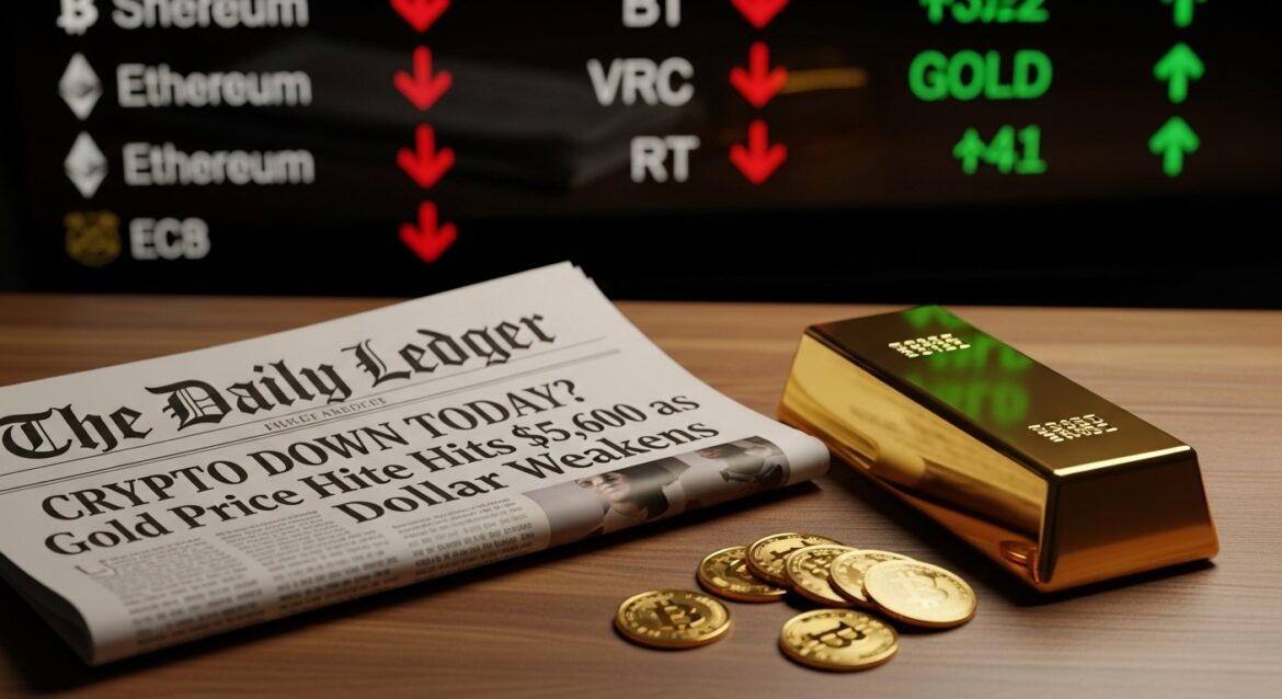 Crypto Down Today Gold Price Hits $5,600 as Dollar Weakens